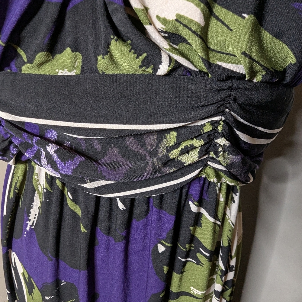 Floral Maxi Dress - Purple and Green - Picture 4 of 5